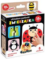 zaislai vaikas - Dėlionė CzuCzu I Arrange The Halves Animals, 16 vnt. - 1 nuotrauka