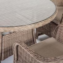 stalai apvalus 110 cm - Lauko stalas Home4you Toscana Beige, 110 x 110 x 73 cm - 2 nuotrauka
