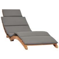 gultas vidaxl - Gultas VLX Folding Sun Lounger, pilkas, 175 cm x 50 cm x 55 cm - 7 nuotrauka