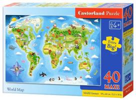Castorland Puzzle World Map 40pcs Maxi