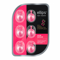  ELLIPS tepami vitaminai pažeistiems plaukams su keratinu HAIR REPAIR PRO KERATIN, 6 ml