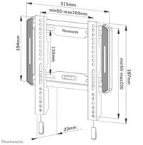 tv 24 - NEOMOUNTS BY NEWSTAR SCREEN WALL MOUNT (FIXED, ULTRA THIN, VESA 200X200) - 10 nuotrauka
