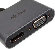 hdmi type c laidas - Akasa USB Type-C 2-In-1 Adapter - 3 nuotrauka