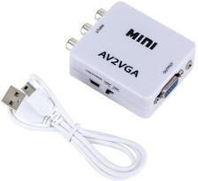 vga kabelis - RoGer RCA to VGA Adapter White - 6 nuotrauka