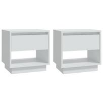 Naktinis staliukas VLX Chipboard 2 Pcs, baltas, 45 x 34 x 44 cm