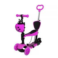 Paspirtukas su stūmimo rankena Scooter 5in1, rožinis