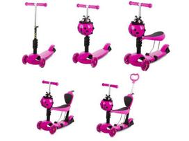 balansinis paspirtukas - Paspirtukas su stūmimo rankena Scooter 5in1, rožinis - 4 nuotrauka