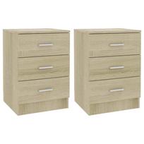 Naktinis staliukas VLX 800457 2 pcs, ąžuolo, 38x35x56 cm