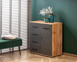 pilka komoda - Komoda Halmar Lima KM-2, pilka, 77x40x82 cm - 7 nuotrauka