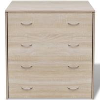komoda 4 stalciu - Komoda VLX 4 Drawers 242544, ąžuolo, 60x30.5x71 cm - 2 nuotrauka