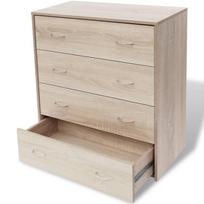 komoda 4 stalciu - Komoda VLX 4 Drawers 242544, ąžuolo, 60x30.5x71 cm - 3 nuotrauka