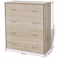 komoda 4 stalciu - Komoda VLX 4 Drawers 242544, ąžuolo, 60x30.5x71 cm - 5 nuotrauka