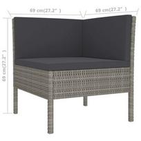 lauko baldai 7 vietos - Lauko baldų komplektas VLX Garden Lounge Set Poly Rattan, pilkas, 7 vietų - 3 nuotrauka