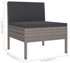 lauko baldai 7 vietos - Lauko baldų komplektas VLX Garden Lounge Set Poly Rattan, pilkas, 7 vietų - 5 nuotrauka