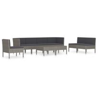 lauko baldai 7 vietos - Lauko baldų komplektas VLX Garden Lounge Set Poly Rattan, pilkas, 7 vietų - 7 nuotrauka