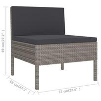 lauko baldai 7 vietos - Lauko baldų komplektas VLX Garden Lounge Set Poly Rattan, pilkas, 7 vietų - 11 nuotrauka