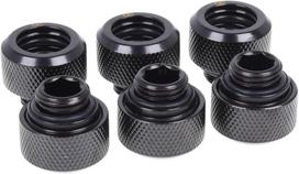 Alphacool Eiszapfen 13mm HardTube Compression Fitting G1/4 Black Pack Of 6