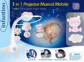 mobilus projektorius - Lovytės karuselė Infantino Projector Musical Mobile 3in1 - 5 nuotrauka