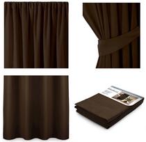 uzuolaidos blackout - AmeliaHome Pleat Blackout Curtains Dark Brown 140x245cm - 2 nuotrauka