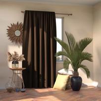 uzuolaidos blackout - AmeliaHome Pleat Blackout Curtains Dark Brown 140x245cm - 3 nuotrauka