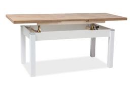 isskleidziamas stalas azuolas - Signal Meble Table Kleopatra 124x64cm Lancelot Oak/White - 2 nuotrauka