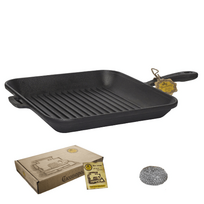 Ketaus keptuvė grill, 28x28x4 cm, su ketaus rankena T307MR