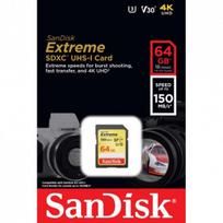 sandisk extreme 64gb 10 - Atminties kortelė SanDisk Extreme 64GB SDXC UHS-I U3 Class 10 - 4 nuotrauka