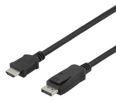 hdmi to displayport kabelis - DELTACO DisplayPort į HDMI laidas, 4K UHD, 3m, juodas / DP-3030-K / 00110013 - 2 nuotrauka