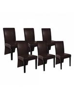 kedes 6 valgomojo - Valgomojo kėdė VLX Artificial Leather 160296, tamsiai ruda, 6 vnt. - 1 nuotrauka