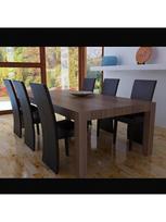 kedes 6 valgomojo - Valgomojo kėdė VLX Artificial Leather 160296, tamsiai ruda, 6 vnt. - 2 nuotrauka