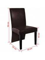 kedes 6 valgomojo - Valgomojo kėdė VLX Artificial Leather 160296, tamsiai ruda, 6 vnt. - 3 nuotrauka