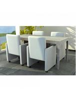 dirbtines odos kedes 4 - Valgomojo kėdė VLX Dining Chairs 4 pcs, balta, 4 vnt. - 2 nuotrauka