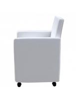 dirbtines odos kedes 4 - Valgomojo kėdė VLX Dining Chairs 4 pcs, balta, 4 vnt. - 4 nuotrauka