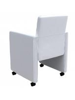 dirbtines odos kedes 4 - Valgomojo kėdė VLX Dining Chairs 4 pcs, balta, 4 vnt. - 5 nuotrauka