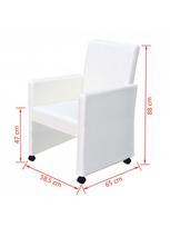 dirbtines odos kedes 4 - Valgomojo kėdė VLX Dining Chairs 4 pcs, balta, 4 vnt. - 7 nuotrauka