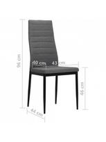 kedes valgomojo 4 - Valgomojo kėdė VLX Fabric 246182, šviesiai pilka, 4 vnt. - 8 nuotrauka