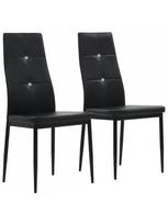 juodos kedes valgomojo - Valgomojo kėdė VLX Faux Leather 246187, juoda, 2 vnt. - 2 nuotrauka