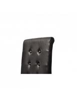 dirbtines odos kedes 4 - Valgomojo kėdė VLX Faux Leather 160316, juoda, 4 vnt. - 4 nuotrauka