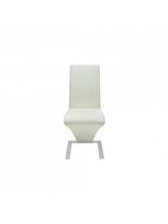 2vnt baltos dirbtine - Valgomojo kėdė VLX Faux Leather 240043, balta, 2 vnt. - 3 nuotrauka