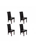 dirbtines odos kedes 4 - Valgomojo kėdė VLX Dining Chairs, ruda, 4 vnt. - 1 nuotrauka