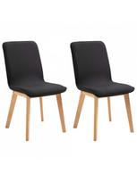 Valgomojo kėdė VLX Dining Chairs, juoda, 2 vnt.