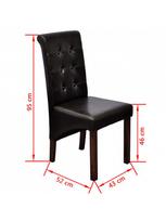 dirbtines odos kedes 4 - Valgomojo kėdė VLX Dining Chairs, ruda, 4 vnt. - 6 nuotrauka