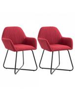 Valgomojo kėdė VLX Fabric 249815, bordo, 2 vnt.
