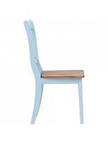 kauciukmedis - Valgomojo kėdė VLX Solid Rubber Wood 247360, pilka/šviesiai ruda, 2 vnt. - 3 nuotrauka