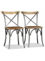kede mango - Valgomojo kėdė VLX Solid Mango Wood 244592, įvairių spalvų, 2 vnt. - 1 nuotrauka