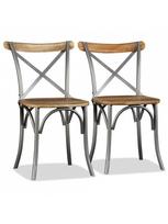 kede mango - Valgomojo kėdė VLX Solid Mango Wood 244592, įvairių spalvų, 2 vnt. - 2 nuotrauka