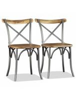 kede mango - Valgomojo kėdė VLX Solid Mango Wood 244592, įvairių spalvų, 2 vnt. - 4 nuotrauka