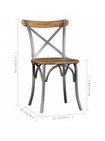 kede mango - Valgomojo kėdė VLX Solid Mango Wood 244592, įvairių spalvų, 2 vnt. - 8 nuotrauka
