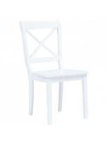 kedes 6 valgomojo - Valgomojo kėdė VLX Solid Rubber Wood 277543, balta, 6 vnt. - 4 nuotrauka