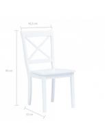 kedes 6 valgomojo - Valgomojo kėdė VLX Solid Rubber Wood 277543, balta, 6 vnt. - 7 nuotrauka
